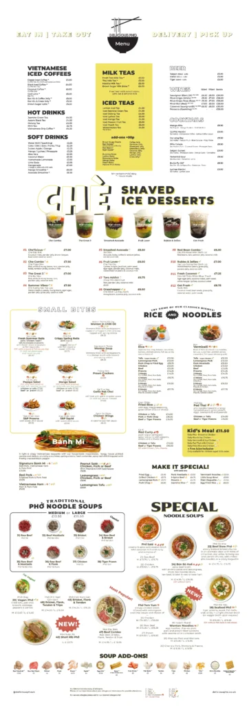 Delicious Pho Menu UK Prices