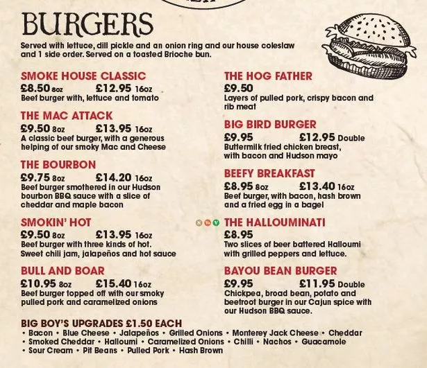 Hickorys Menu