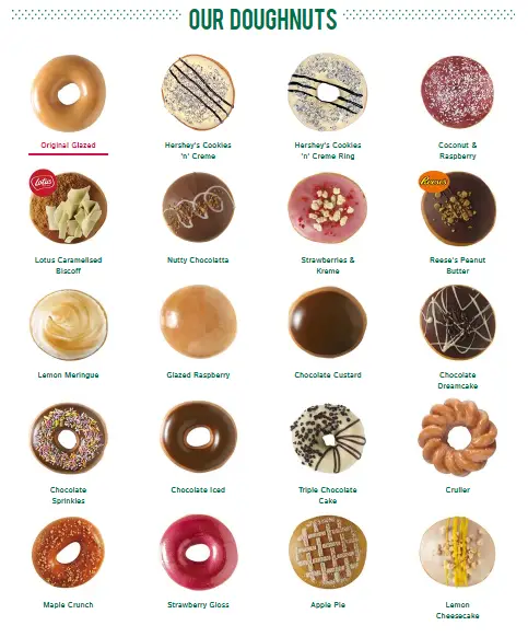 Krispy Kreme Menu UK Prices