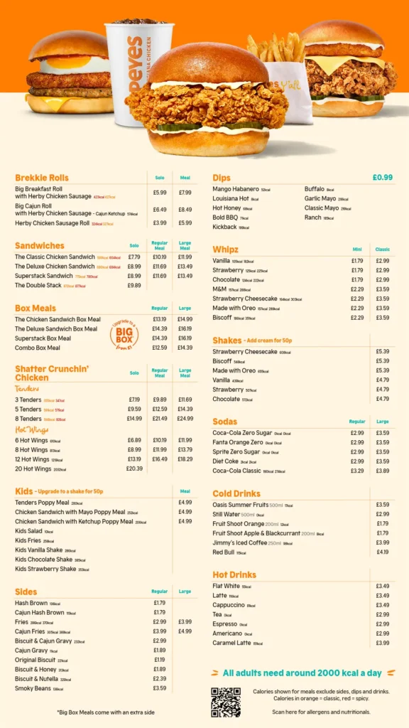Popeyes Louisiana Menu UK