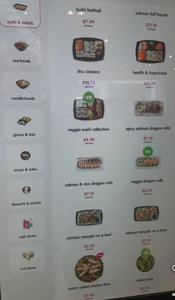 Wasabi Menu